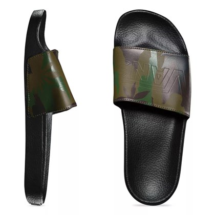 Chinelo Vans Slide On Peace Leaf Camo Black