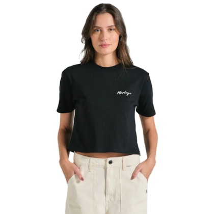 Cropped Hurley Line Black
