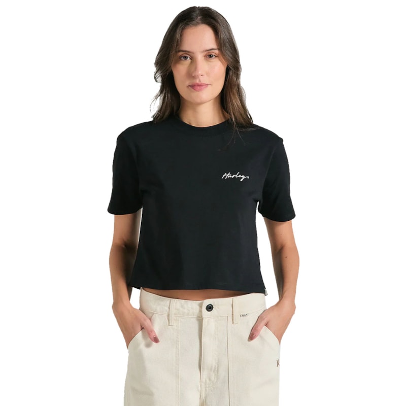 Cropped Hurley Line Black