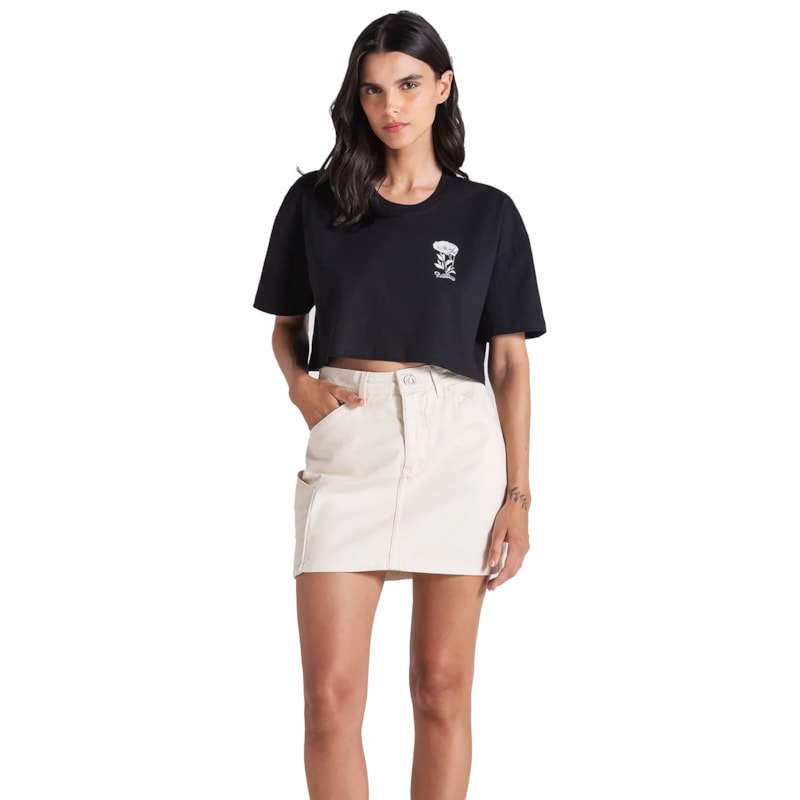 Cropped Volcom Pitch It To Me Preta