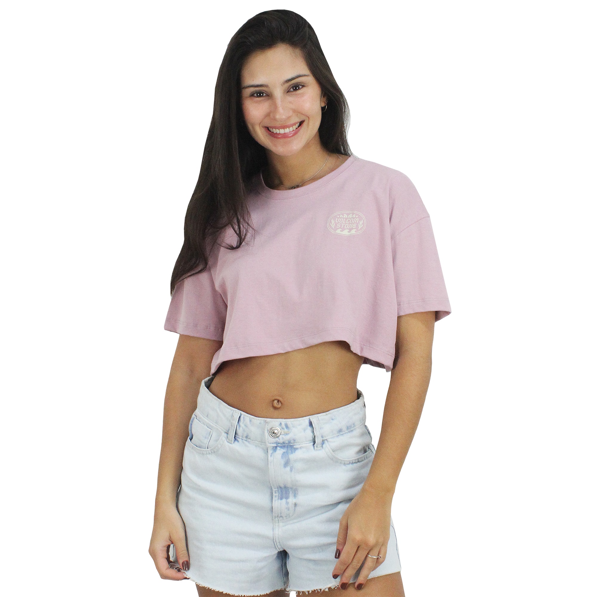 Cropped Volcom Pocket Dial Rosa