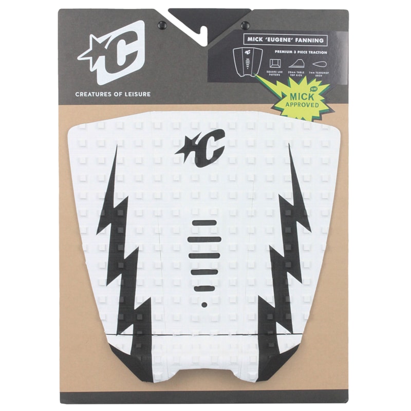 Deck para Prancha de Surf Creatures Mick Eugene Fanning Branco Preto