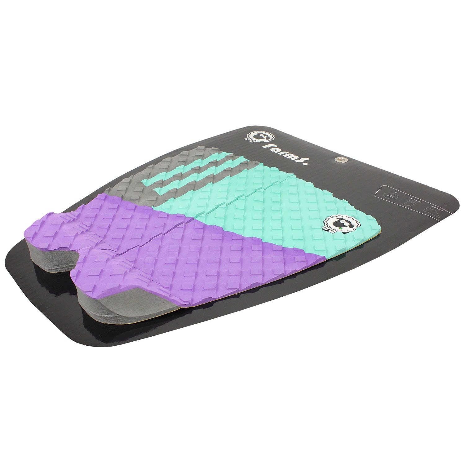 Deck para Prancha de Surf Farms Hammer 2A Verde Roxo e Cinza