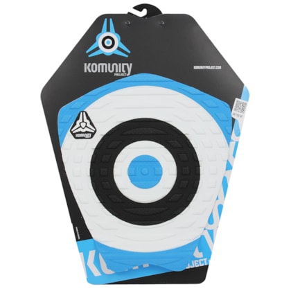 Deck para Prancha de Surf Komunity Project Bullseye 1 Piece Azul e Branco Deck para Prancha de Surf Komunity Project Bullseye 1 Piece Azul e Branco