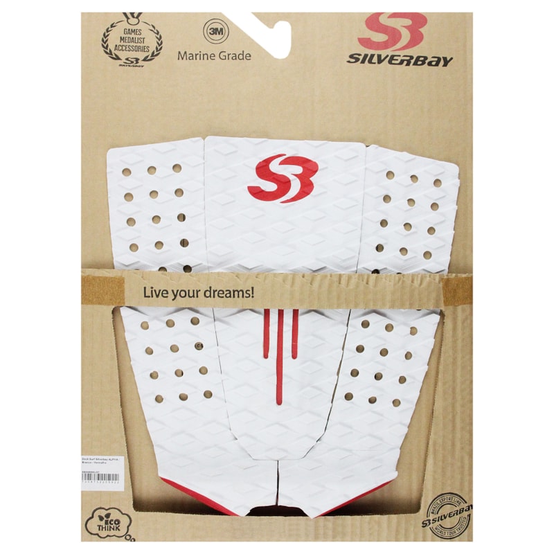 Deck para Prancha de Surf Silverbay Alpha Branco Vermelho