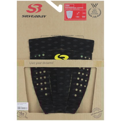 Deck para Prancha de Surf Silverbay KIDS Preto Amarelo