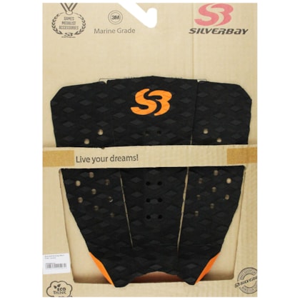 Deck para Prancha de Surf Silverbay Maui Preto Laranja