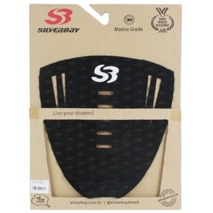 Deck para Prancha de Surf Silverbay Round Black White