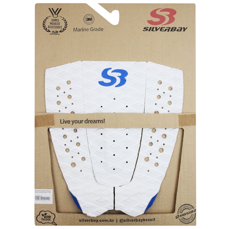Deck para Prancha de Surf Silverbay Signature Alejo Muniz Branco Azul