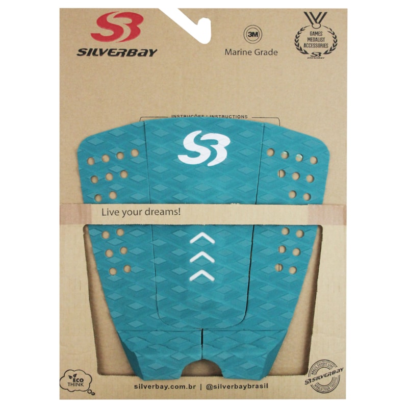 Deck para Prancha de Surf Silverbay Signature Mike Rodrigues Petróleo Branco