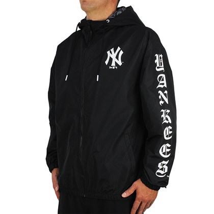 Jaqueta Corta Vento Extra Grande New Era Street Paisley Hood New York Yankees Black