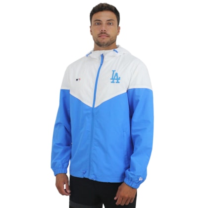 Jaqueta Corta Vento New Era MLB Los Angeles Dodgers White Blue