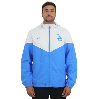 Jaqueta Corta Vento New Era MLB Los Angeles Dodgers White Blue