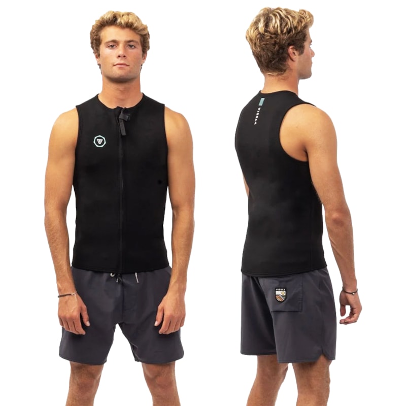 Jaqueta de Neoprene Vissla Seven Seas 2 mm Front Zip Black