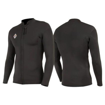 Jaqueta de Neoprene Vissla Solid Sets 2mm Front Zip Black Jaqueta de Neoprene Vissla Solid Sets 2mm Front Zip Black
