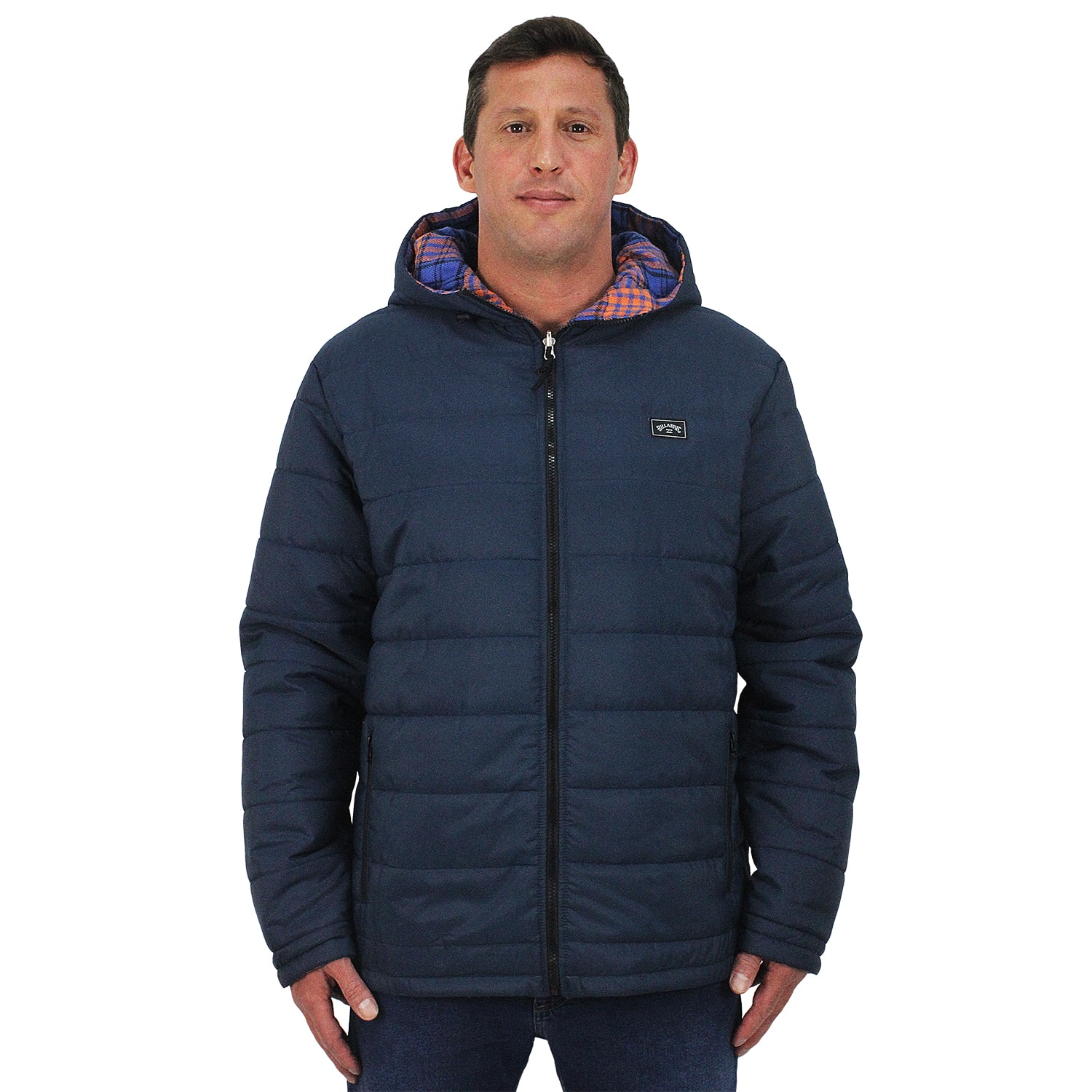 Jaqueta Dupla Face Billabong Puffer Flannel Blue