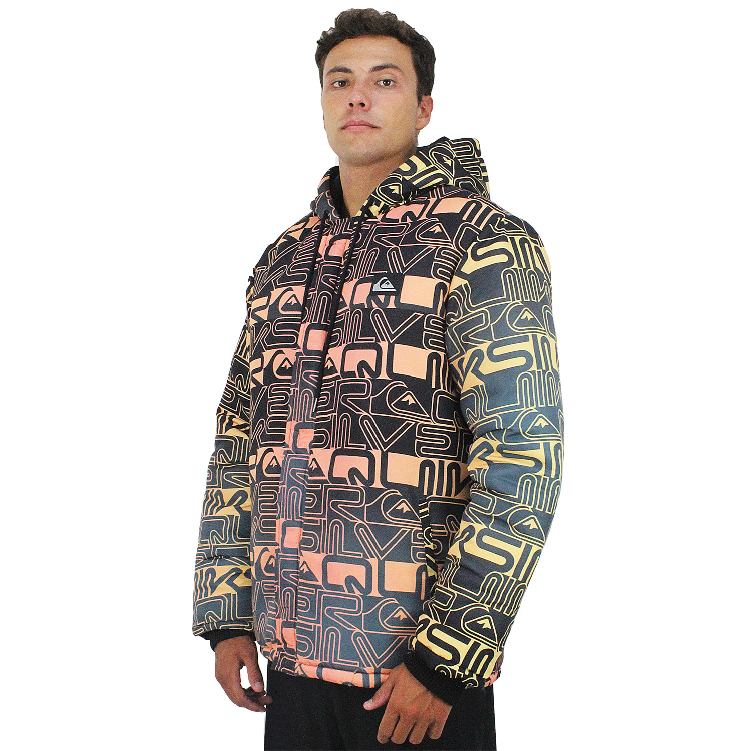 Jaqueta Quiksilver Puff World Block Orange