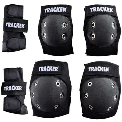 KIT DE PROTEÇÃO SKATE TRACKER INICIANTE INFANTIL PRETO KIT DE PROTEÇÃO SKATE TRACKER INICIANTE INFANTIL PRETO