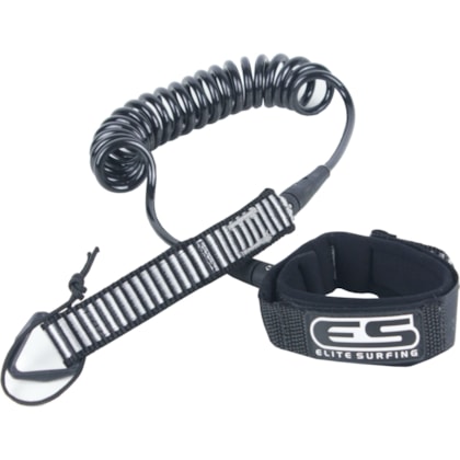 Leash Elite Surfing Bodyboard 6mm Espiral Preto Leash Elite Surfing Bodyboard 6mm Espiral Preto