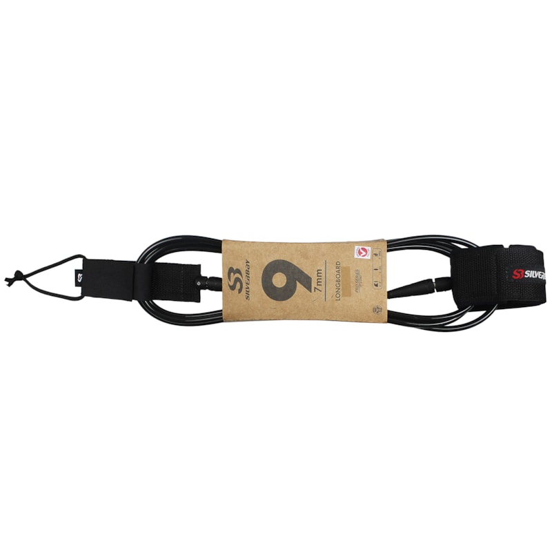 Leash Silverbay Pro Longboard 9 X 7mm Preto