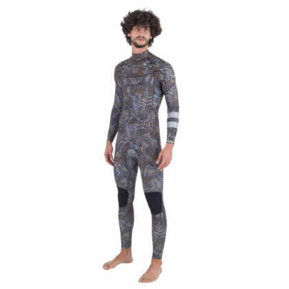 Long John Hurley 3/2mm Advantage Plus Chest Zip Printed Black Long John Hurley 3/2mm Advantage Plus Chest Zip Printed Black