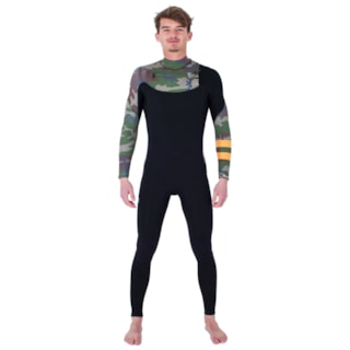 Long John Hurley 3/2mm Plus Printed Chest Zip Camuflado Importado