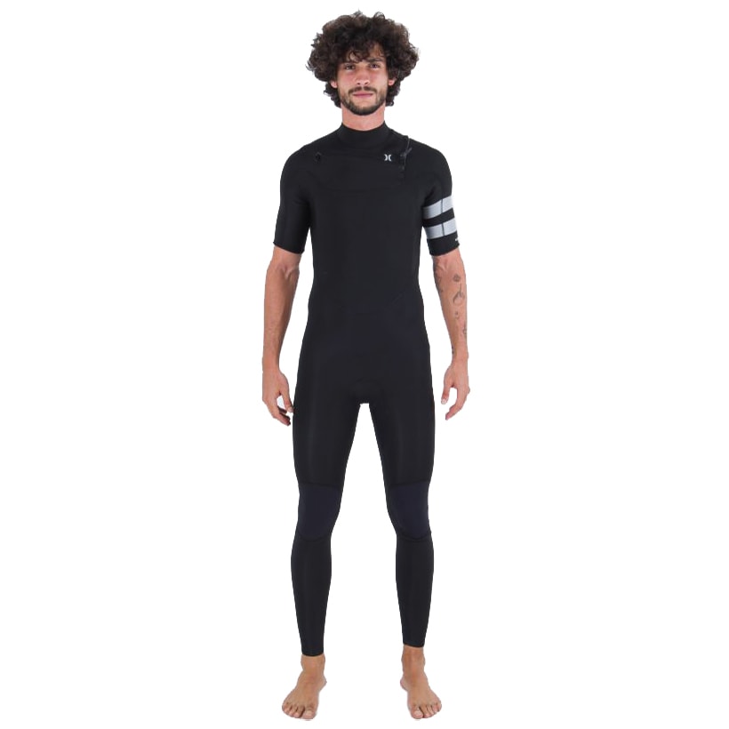 Long John Hurley Advantage Plus 2/2mm Manga Curta Chest Zip Black Grey
