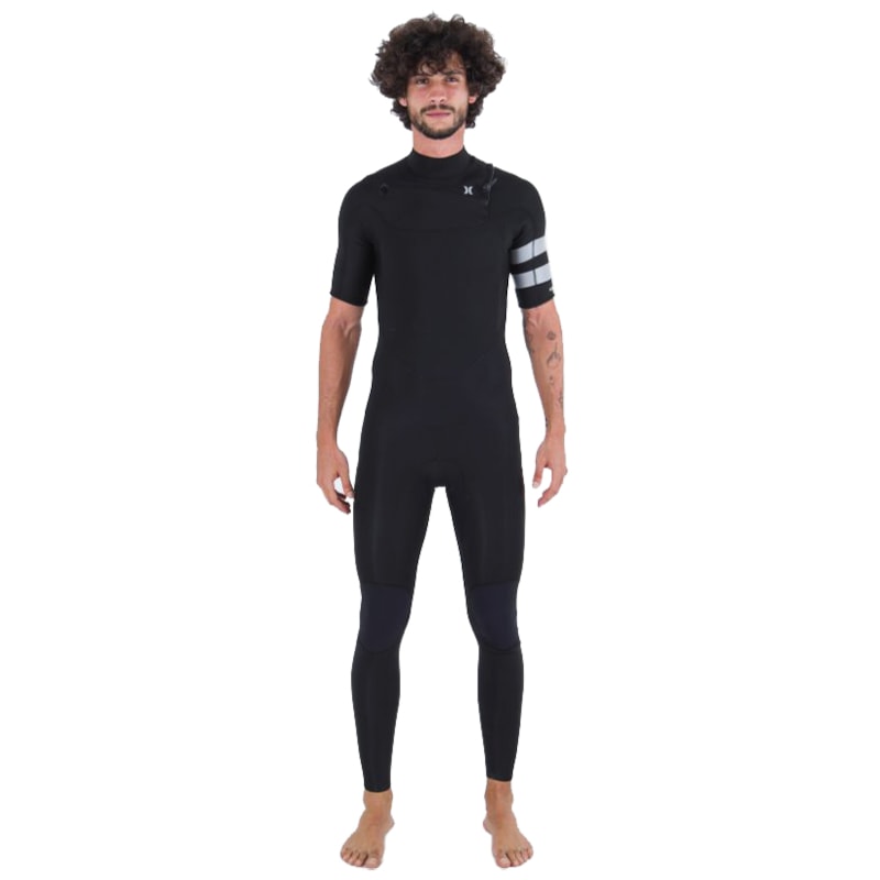 Long John Hurley Advantage 2/2mm Manga Curta Chest Zip Black Importado