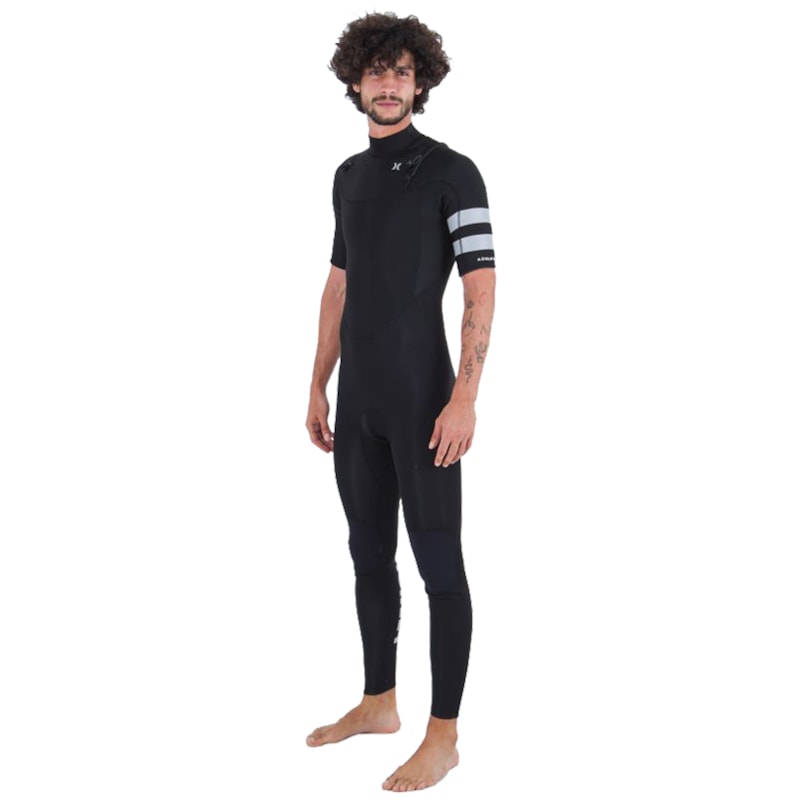 Long John Hurley Advantage 2/2mm Manga Curta Chest Zip Black Importado