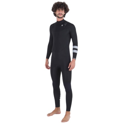 Long John Hurley Advantage 4/3 mm Manga Longa Chest Zip Black Grey Long John Hurley Advantage 4/3 mm Manga Longa Chest Zip Black Grey