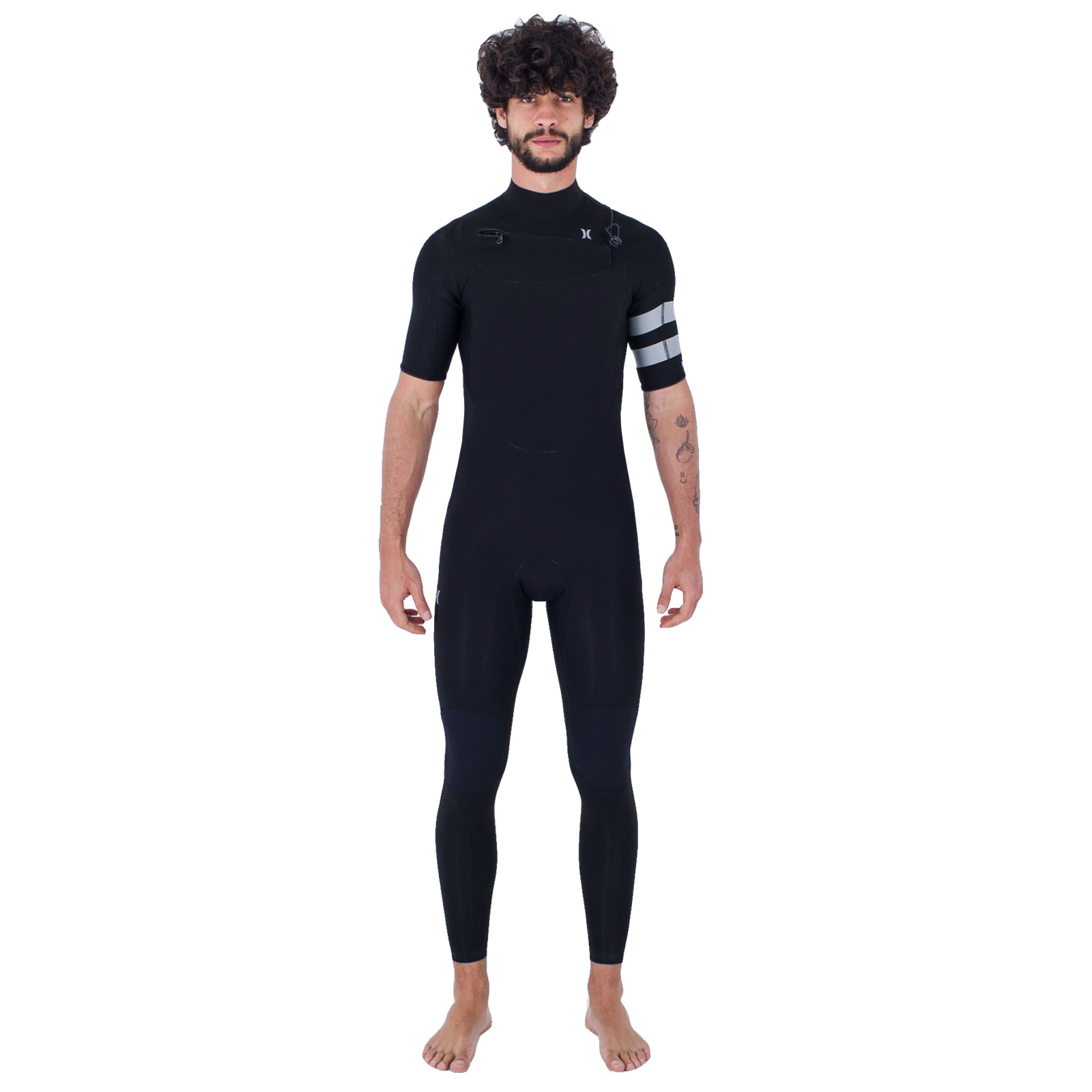 Hurley ADVANTAGE PLUS 2/2mm ブラック Long John Hurley Advantage Plus 2/2mm Manga Curta Chest Zip Black Grey