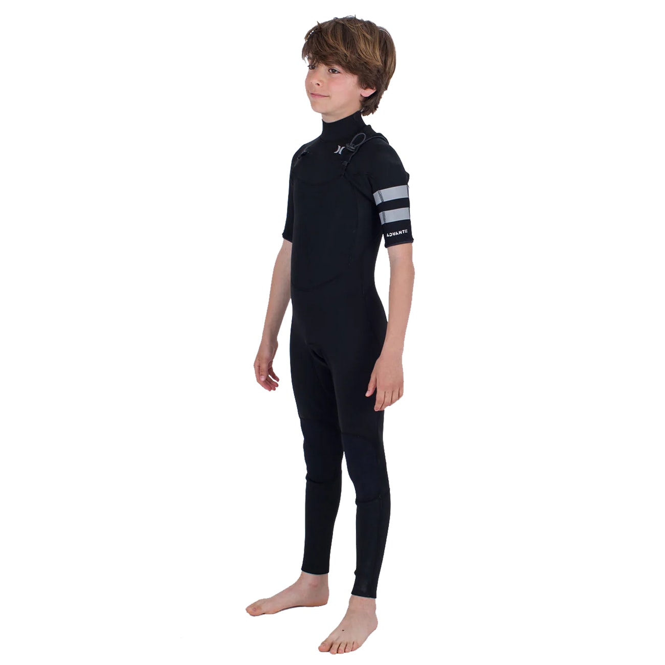 Long John Hurley Advantage Plus 2/2mm Manga Curta Chest Zip Black Grey