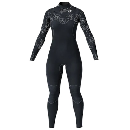 Long John Mormaii Diva Pro Uv Suit 1mm Chest Zip Preto e Branco