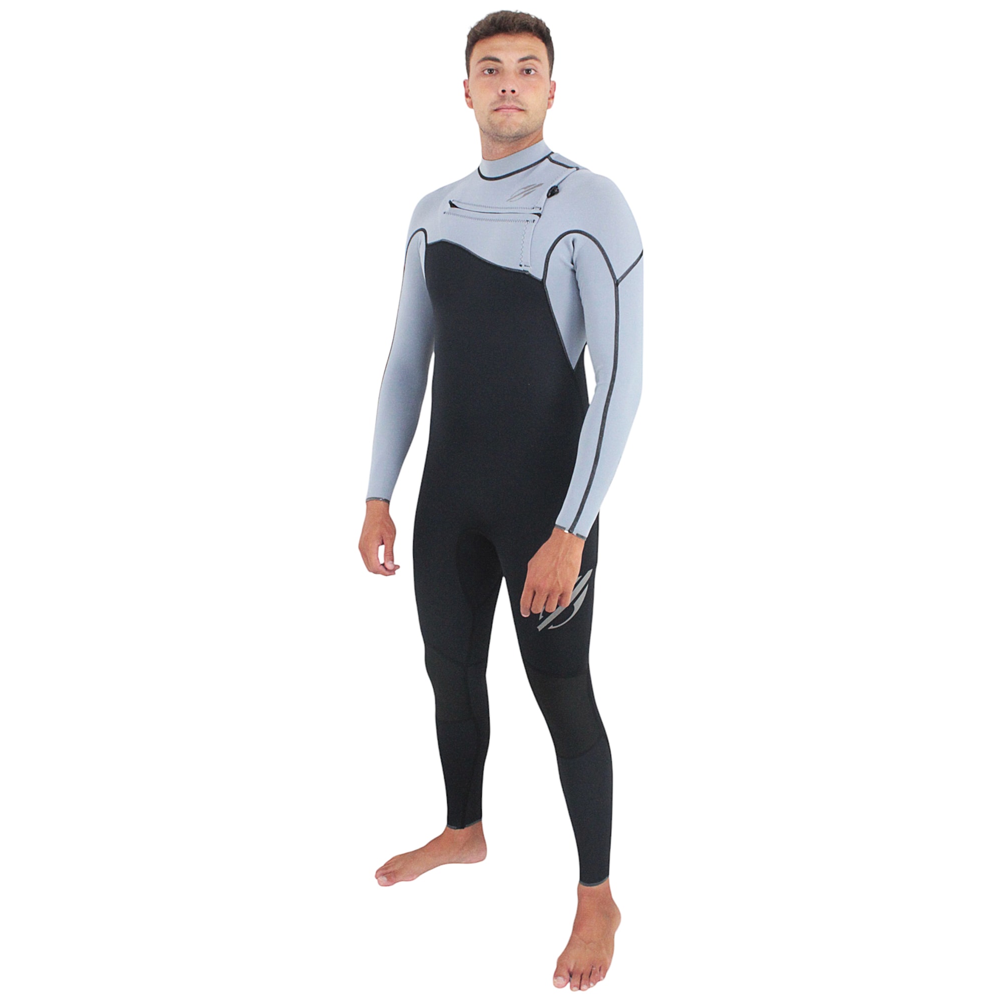 Long John Mormaii Flexxxa Pro 1mm Chest Zip Preto e Cinza