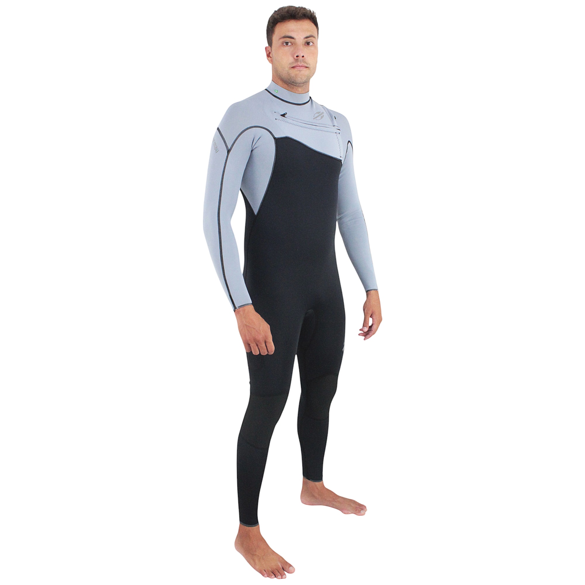 Long John Mormaii Flexxxa Pro 1mm Chest Zip Preto e Cinza