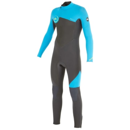Long John Quiksilver Juvenil Syncro 3/2mm Back Zip Black Cyan Long John Quiksilver Juvenil Syncro 3/2mm Back Zip Black Cyan