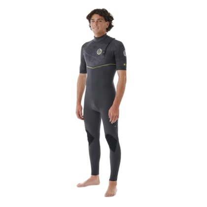 Long John Rip Curl E-Bomb 2/2 Zip Free Manga Curta Charcoal