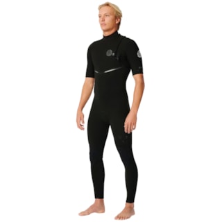 Long John Rip Curl E-Bomb 2/2mm Zip Free Manga Curta Black Importado