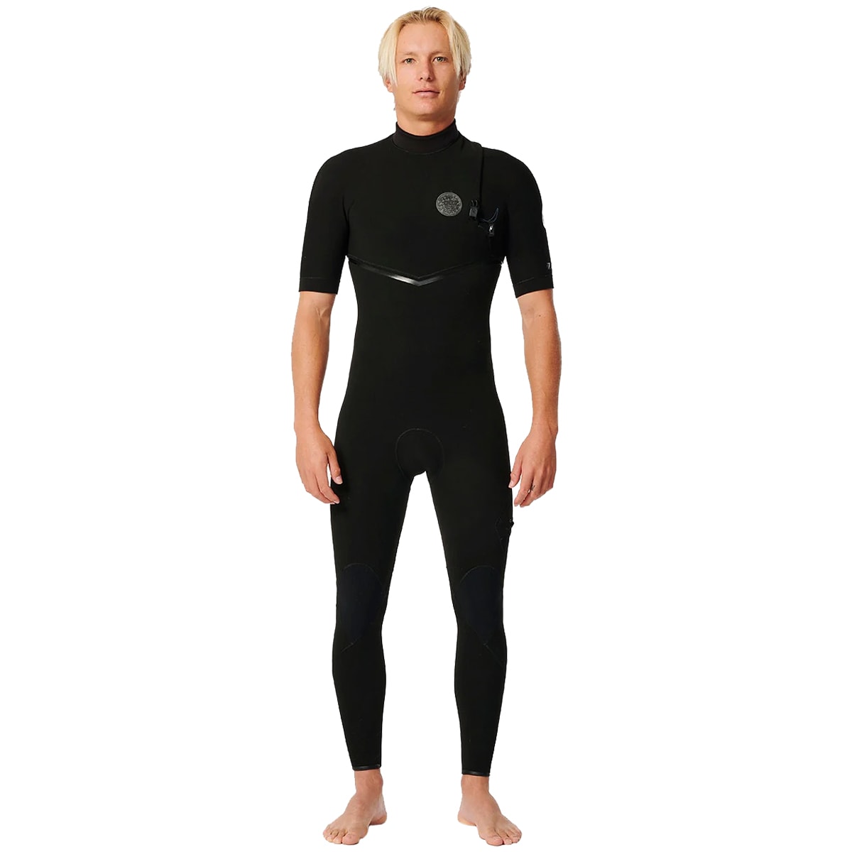 Long John Hurley Advantage Plus 2/2mm Manga Curta Chest Zip Black Grey