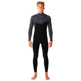 Long John Rip Curl E-Bomb 3/2mm Chest Zip Charcoal Grey Importado