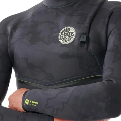 Long John Rip Curl E-Bomb 3/2mm Zip Free Charcoal