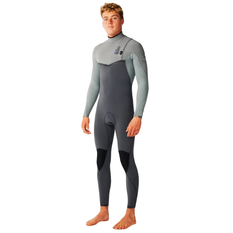 Long John Rip Curl E-Bomb 3/2mm Zip Free Charcoal Grey Importado