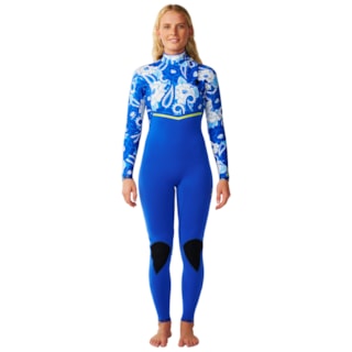 Long John Rip Curl X Farm Rio E-Bomb 3/2mm Zip Free Tropical Groove Importado