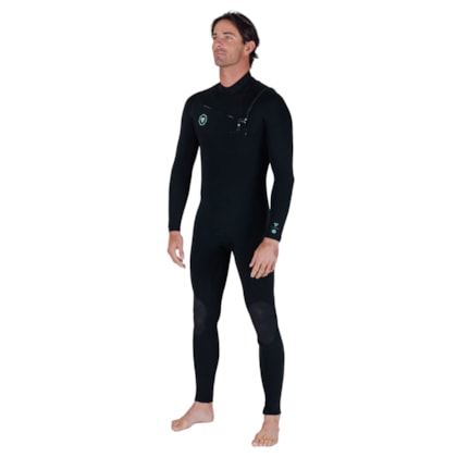 Long John Vissla Seven Seas 4/3 Chest Zip Black