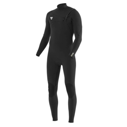 Long John Vissla Seven Seas Comp 3/2 Chest Zip Black