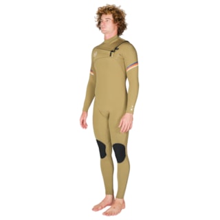 Long John Vissla Seven Seas Raditude 3/2 Chest Zip Dark Khaki