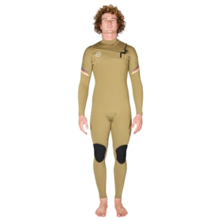 Long John Vissla Seven Seas Raditude 3/2 Chest Zip Dark Khaki