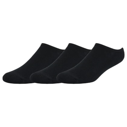 Meia Converse Star Chevron Kit com 3 Pares Invisible Black