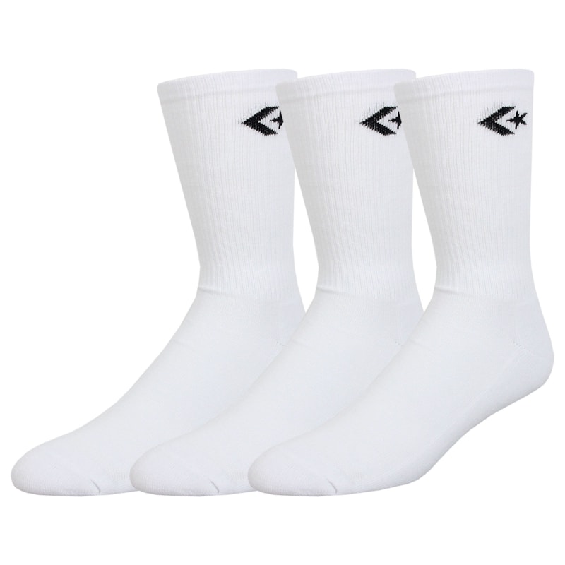 Meia Converse Star Chevron Kit com 3 Pares Medium White