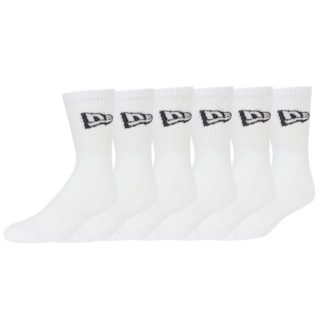 Meia New Era Crew Kit com 6 Pares White Importada